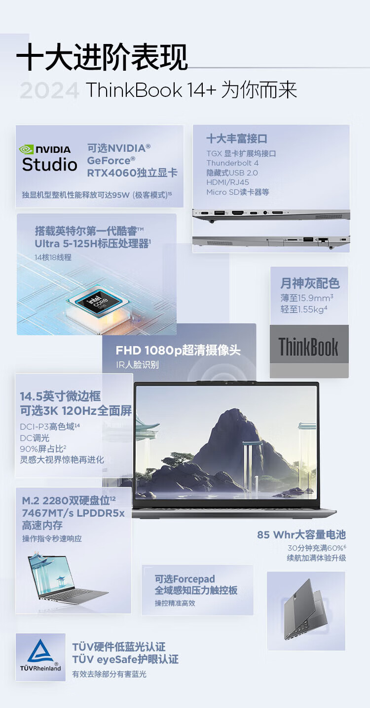 联想ThinkBook 14+  酷睿Ultra 商用笔记本