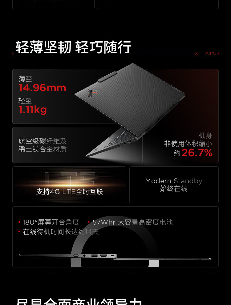 联想ThinkPad X1 Carbon AI 商用笔记本